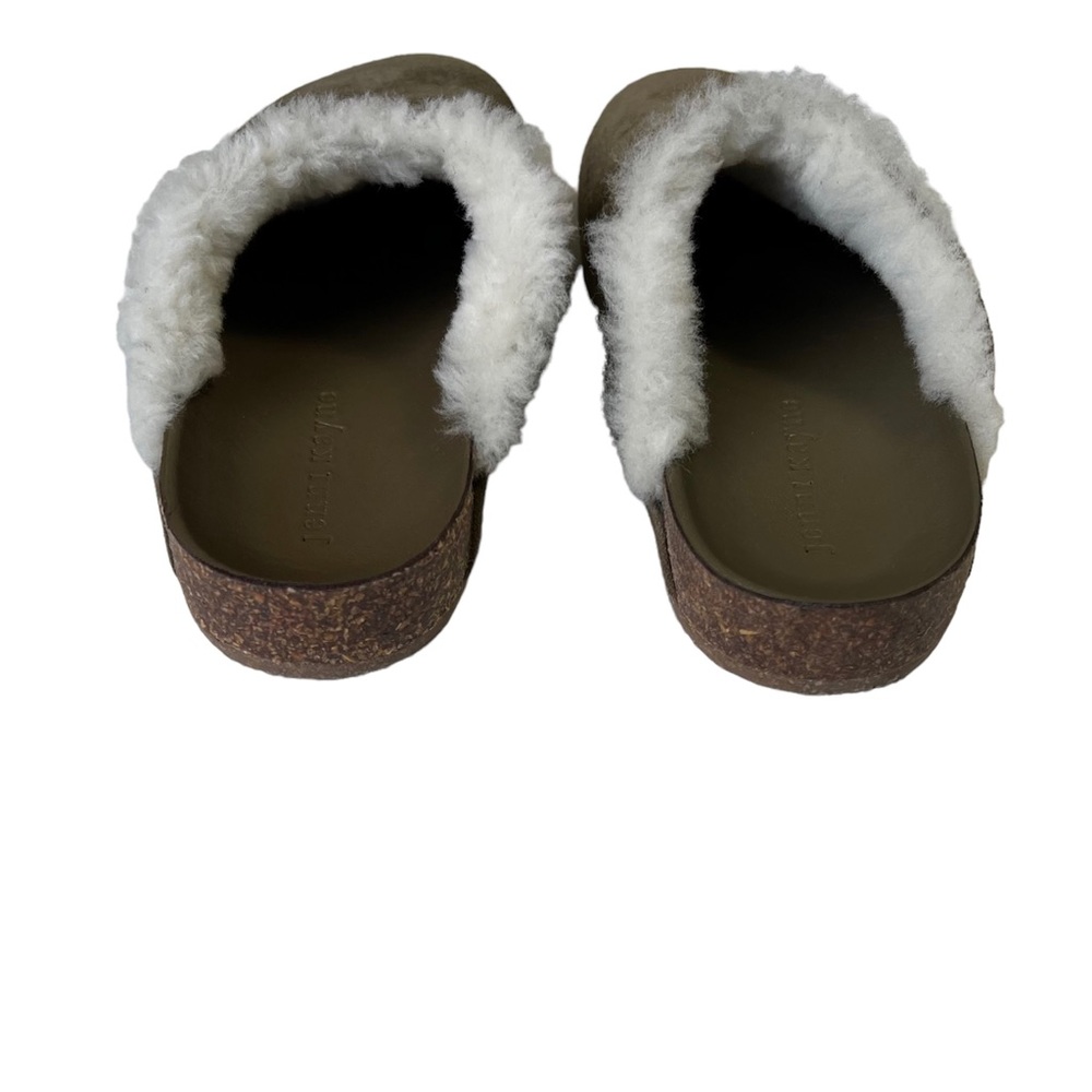Jenni Kayne Shearling Moc Clog Laurel Green Suede Size 7 Made in Italy - Picture 5 of 8